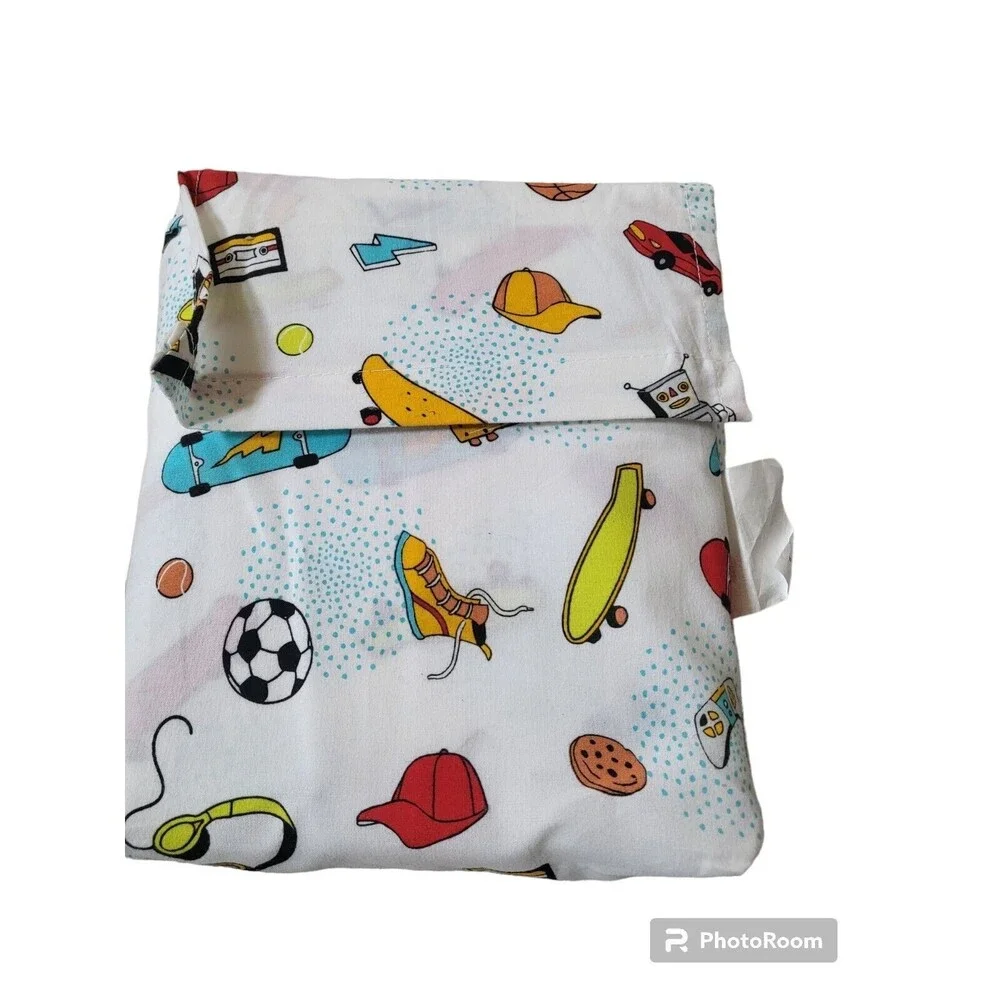 Pillowfort Toddler Boys Robot Sports Cotton 3PC  Sheet Set NEW